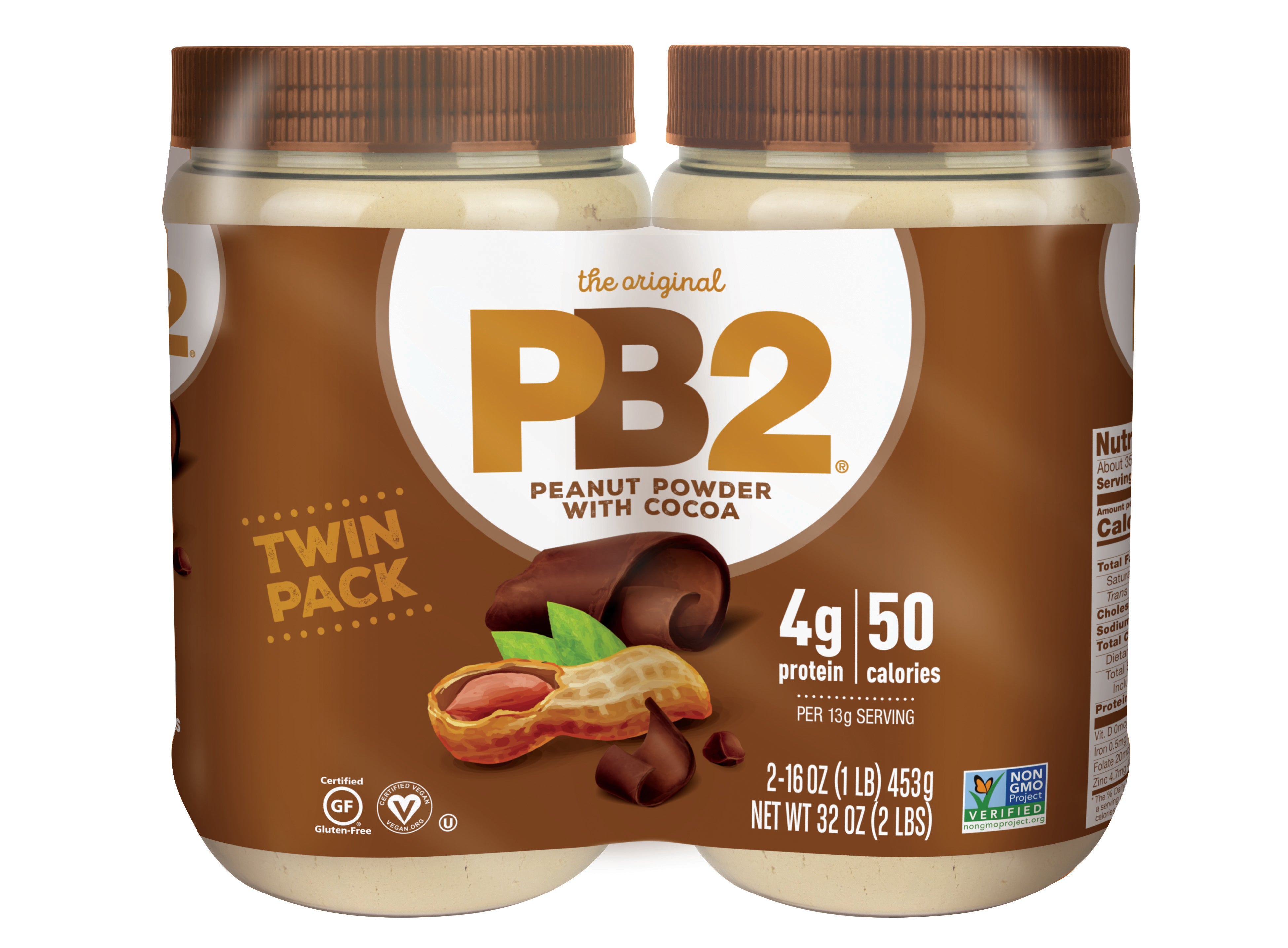 PB2 Powdered Peanut Butter, 1lb Jar (2-pack)